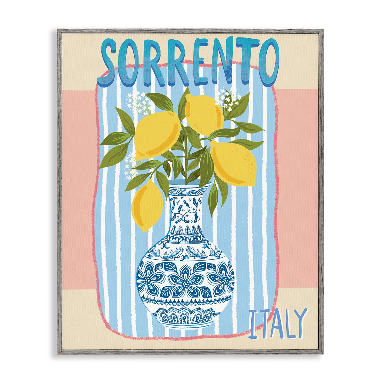 Stupell Industries Italian Summer Lemons Framed Giclee Wall Art Design by Jo Reid